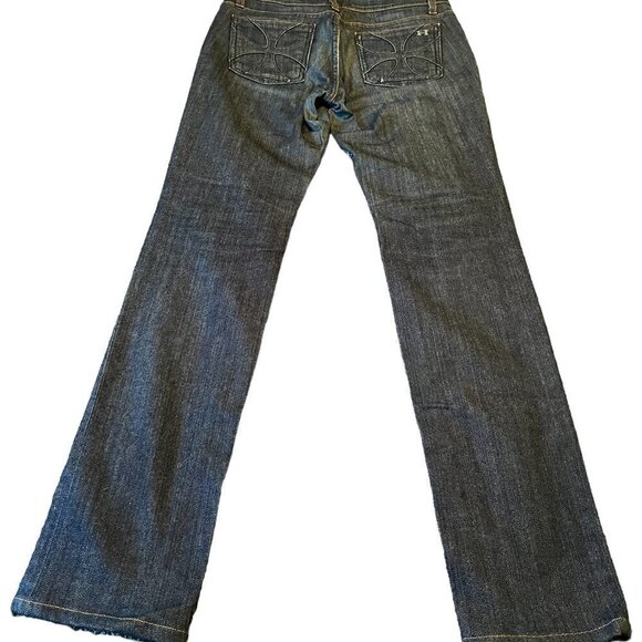 Habitual Made Mid Wash Low Rise Straight Leg Denim Blue Jeans Women's SI… - Picture 4 of 10